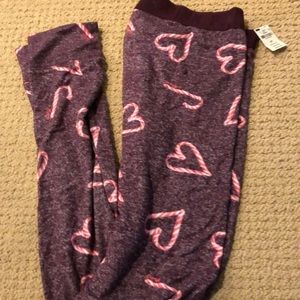 NWT VS Pink pajama pant legging Candy Cane design